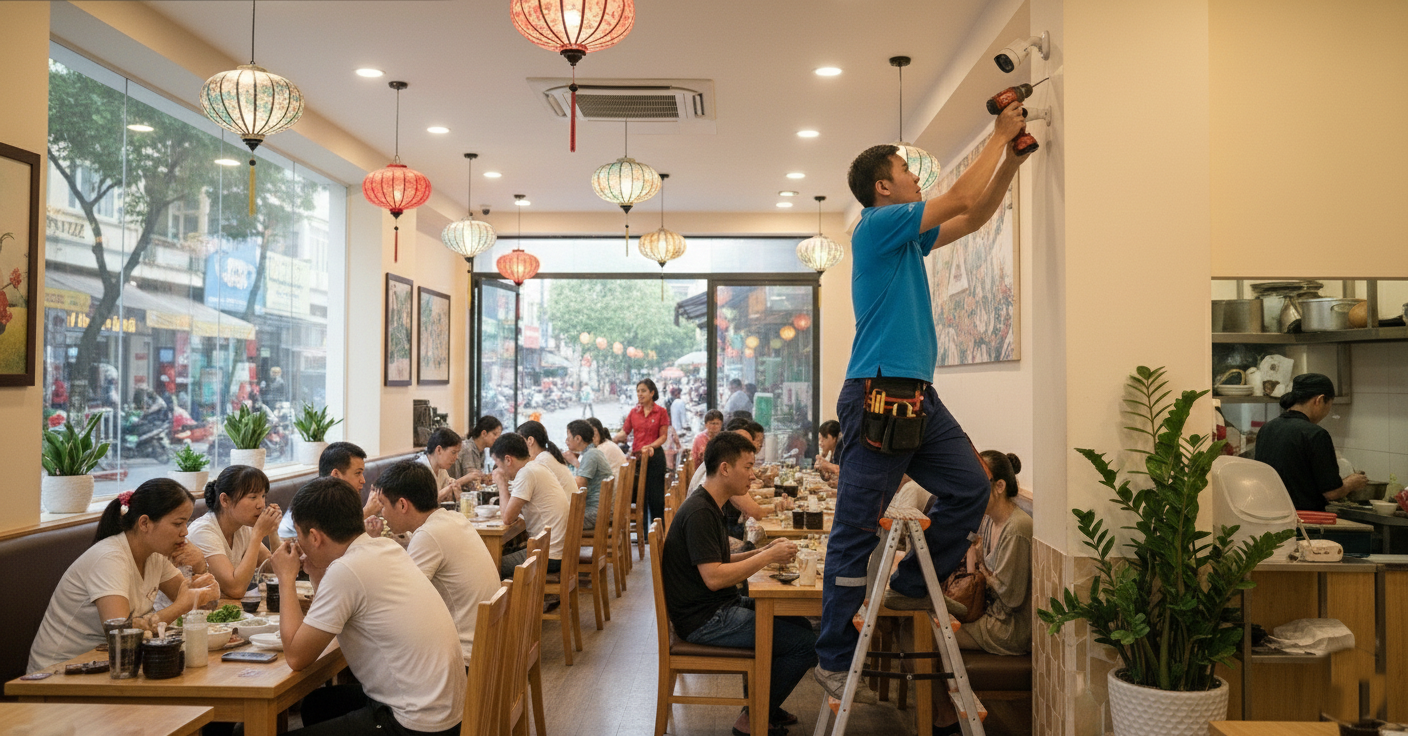 Lắp Đặt Camera Cho Nhà Hàng - Giải Pháp An Ninh & Quản Trị Chuyên Nghiệp Hàng Đầu